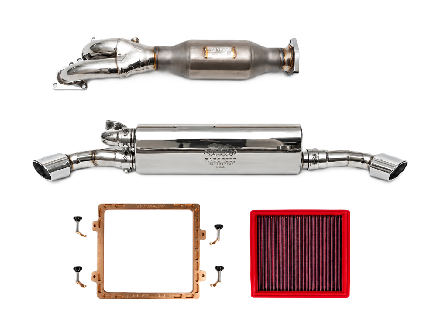 Fabspeed STREET Sport Exhaust Performance Package, Dual Outlet. Porsche 911 Carrera 3.2 (1984-1989) - 93011104300, 93011104301, 93011104303 - FS.POR.911.SC, FB286/08, FS.POR.911.ABX32, FS.POR.911.MAXD